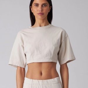 TALENTLESS Cream Crop Top